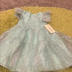 Shimmering Blue Dress for Kids size 5 mint green